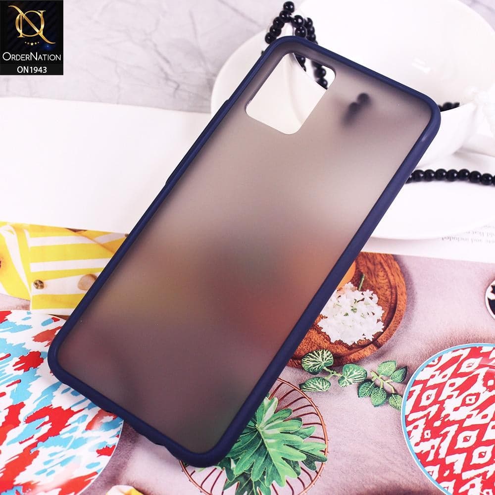 Vivo V20 Cover - Blue - Soft Colorful Border Semi Transparent Back Shell Case
