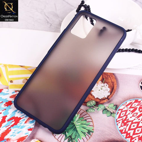 Vivo V20 Cover - Blue - Soft Colorful Border Semi Transparent Back Shell Case