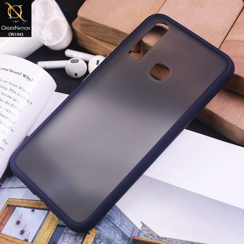 Vivo Y17 - Blue - Luxury Semi Tranparent Color Frame Matte Hard PC Protective Case