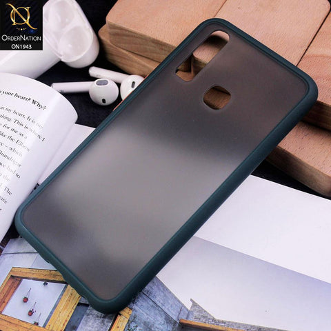Vivo Y12 - Dark Green - Luxury Semi Tranparent Color Frame Matte Hard PC Protective Case