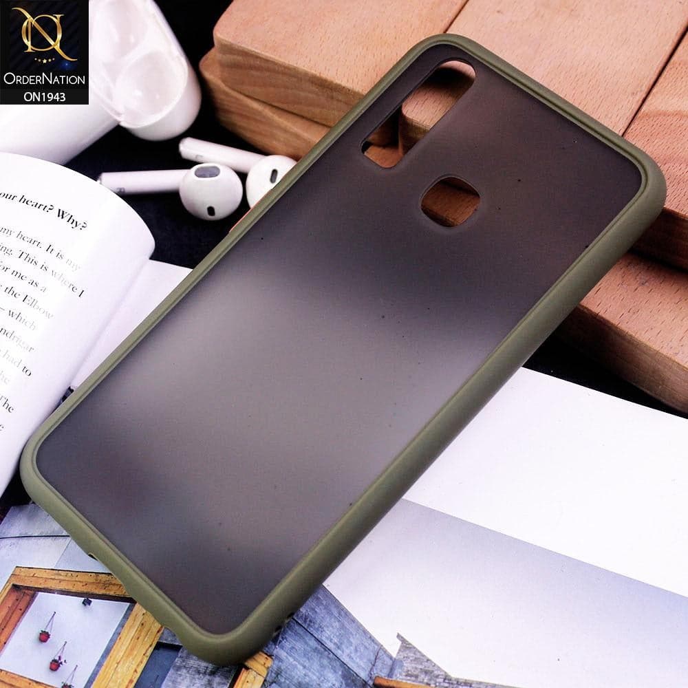 Vivo Y15 - Light Green - Luxury Semi Tranparent Color Frame Matte Hard PC Protective Case