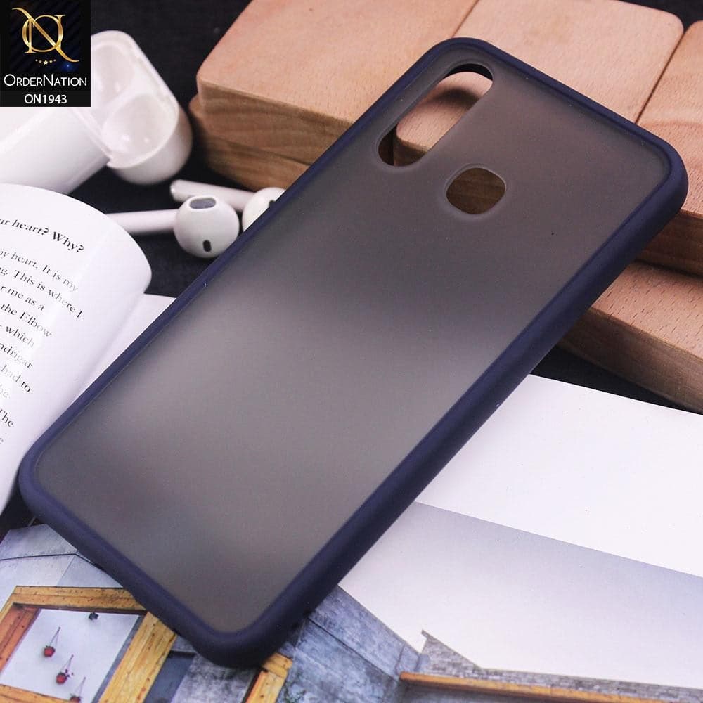 Vivo Y19 - Blue - Luxury Semi Tranparent Color Frame Matte Hard PC Protective Case