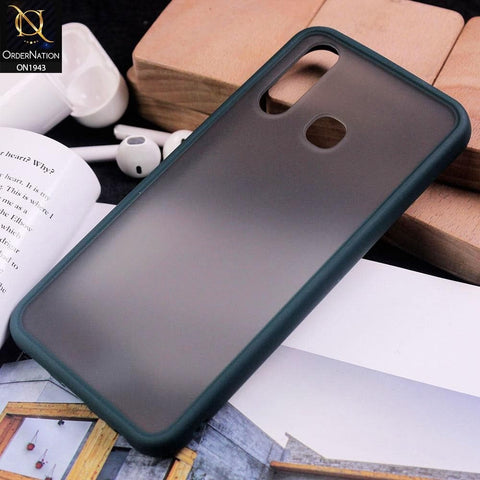 Vivo Y19 - Dark Green - Luxury Semi Tranparent Color Frame Matte Hard PC Protective Case