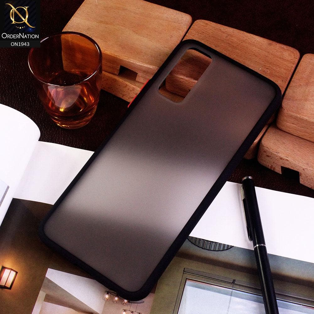 Vivo Y20i - Black - Soft Colorful Border Semi Transparent Back Shell Case
