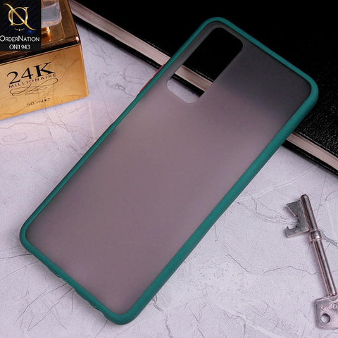 Vivo Y51s Cover - Green - Soft Colorful Border Semi Transparent Back Shell Case
