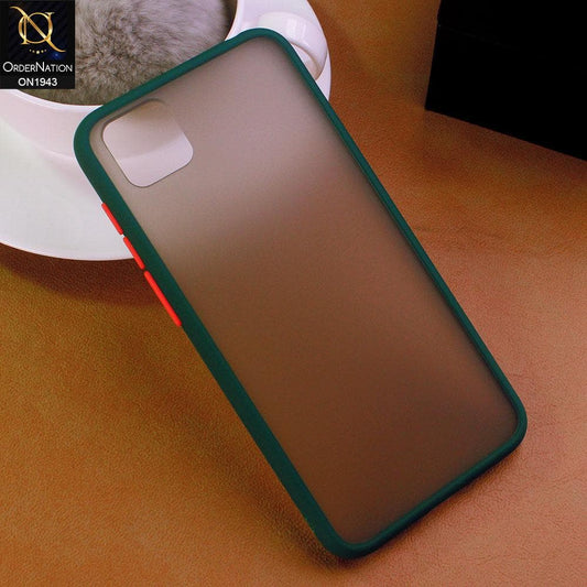 Huawei Y5p Cover - Dark Green - Luxury Semi Tranparent Color Frame Matte Hard PC Protective Case