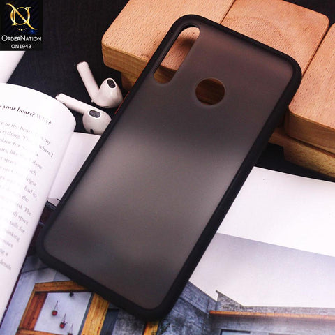 Huawei Y7P Cover - Black - Luxury Semi Tranparent Color Frame Matte Hard PC Protective Case