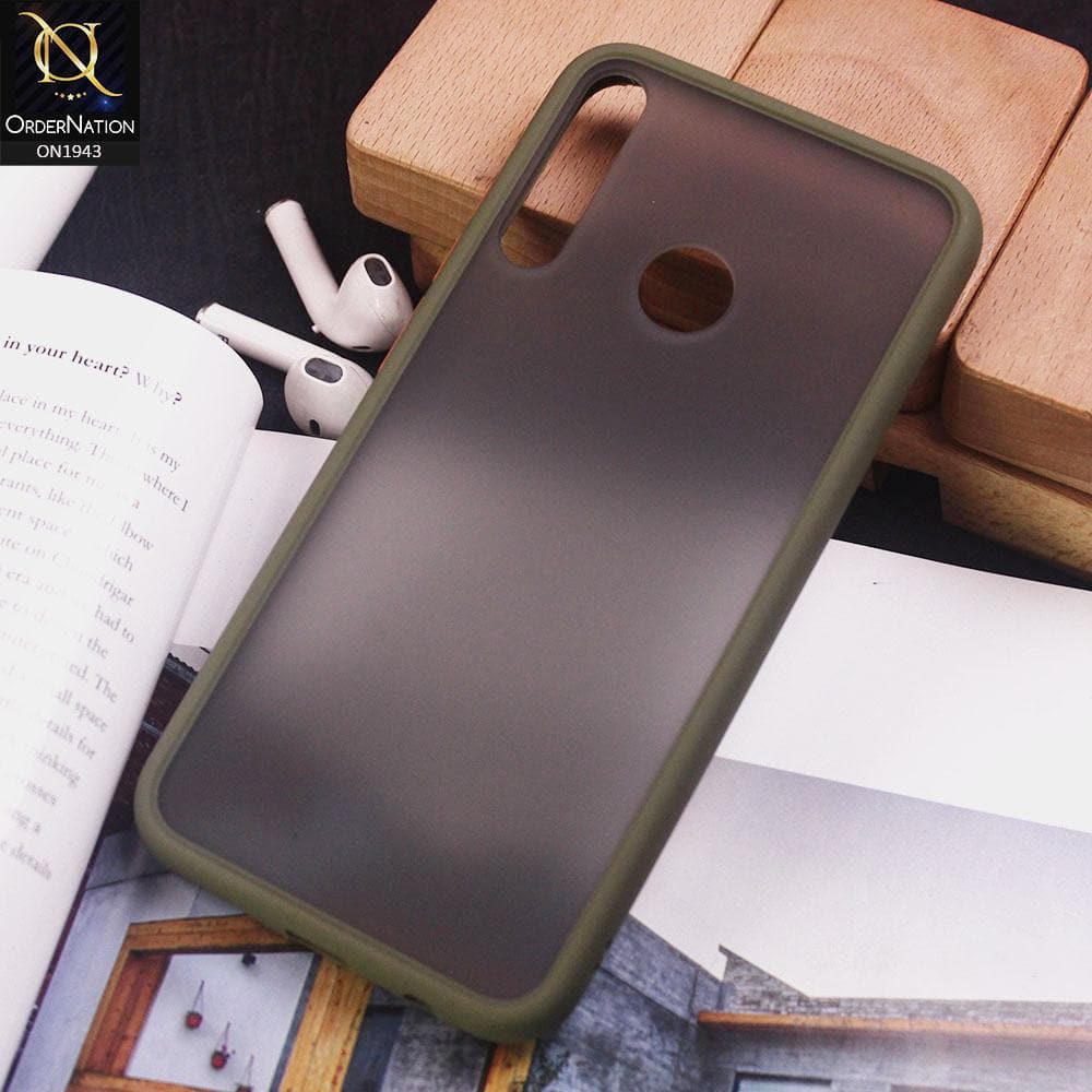 Huawei Y7P Cover - Light Green - Luxury Semi Tranparent Color Frame Matte Hard PC Protective Case