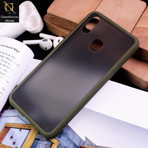 Vivo Y91 / Y95 - Light Green - Luxury Semi Tranparent Color Frame Matte Hard PC Protective Case