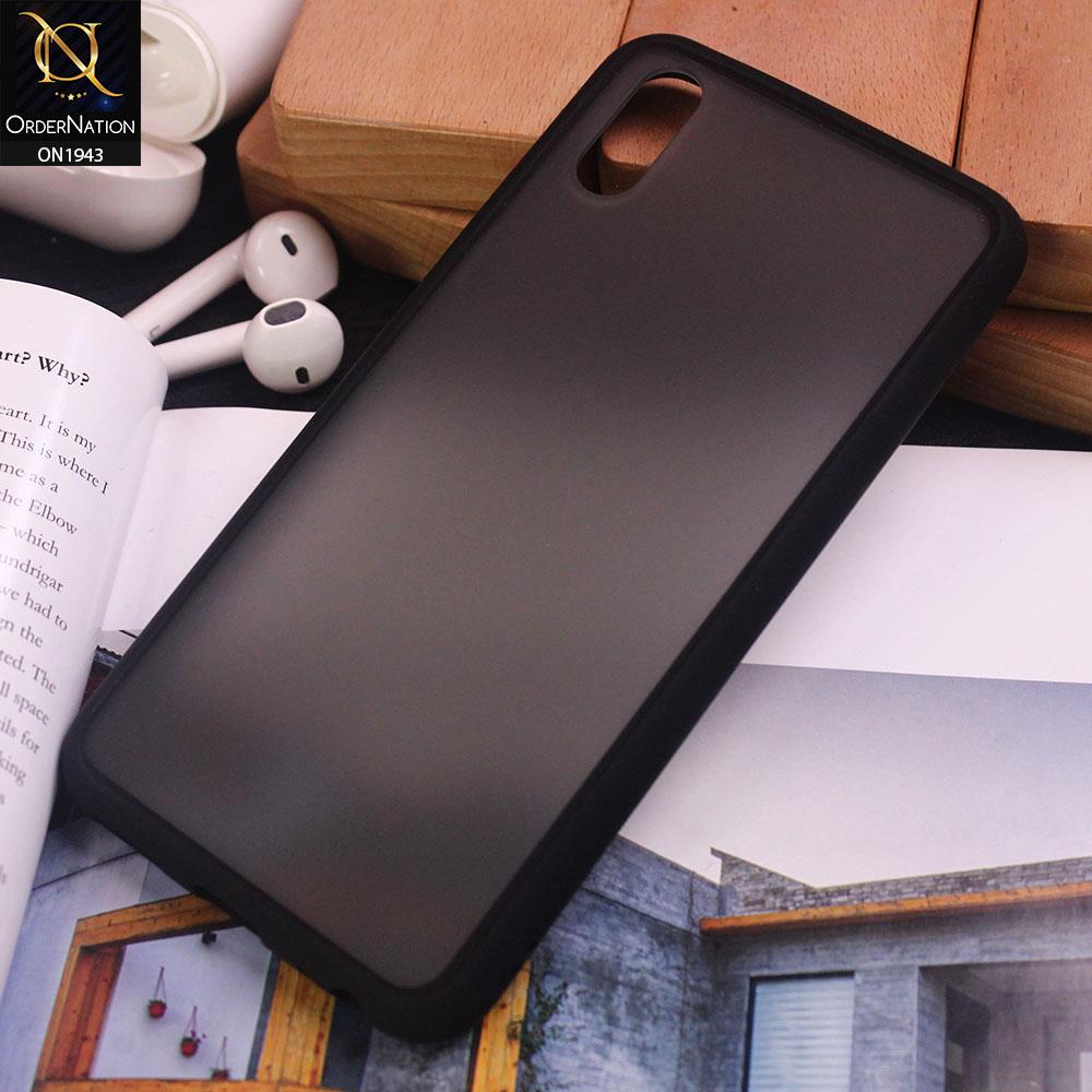 Vivo Y91C Cover - Black - Soft Colorful Border Semi Transparent Back Shell Case