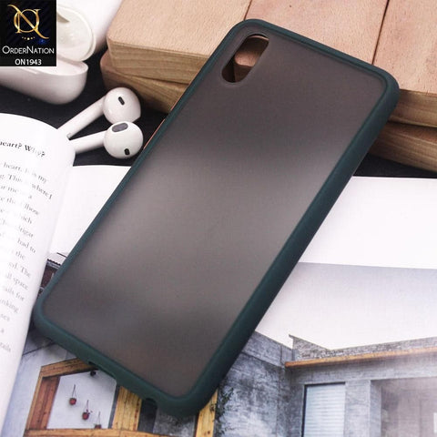 Vivo Y91C Cover - Dark Green - Soft Colorful Border Semi Transparent Back Shell Case