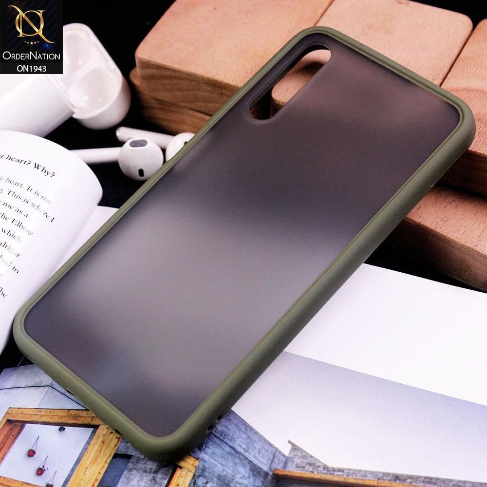 Huawei Y9s - Light Green - Luxury Semi Tranparent Color Frame Matte Hard PC Protective Case