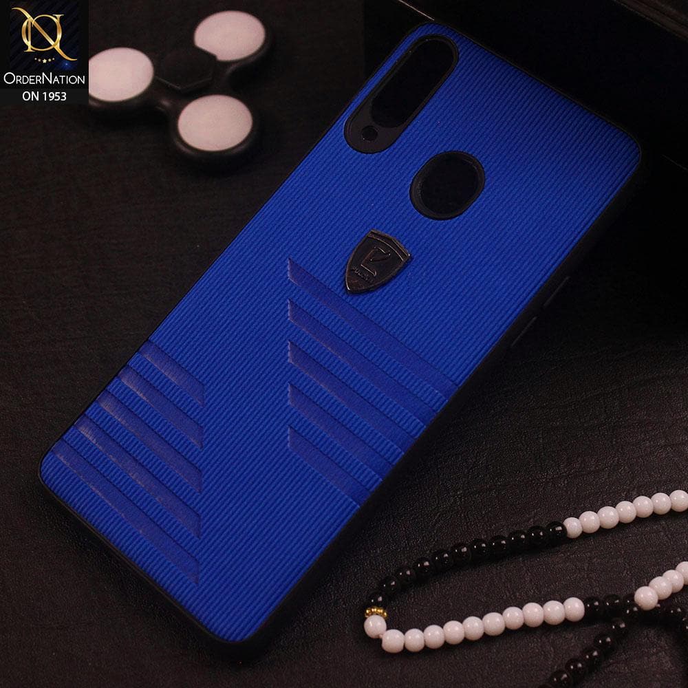 Samsung Galaxy A20s Cover - Blue - Puloka Linning Style Soft Borders Back Shell Case