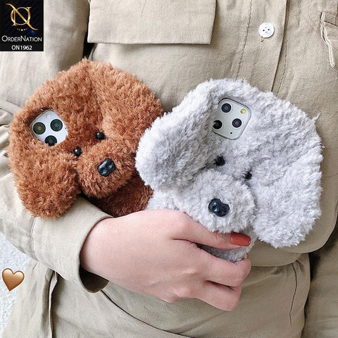iPhone 11 Cover - Brown - Luxury Plush Warm Soft Fuzzy Case