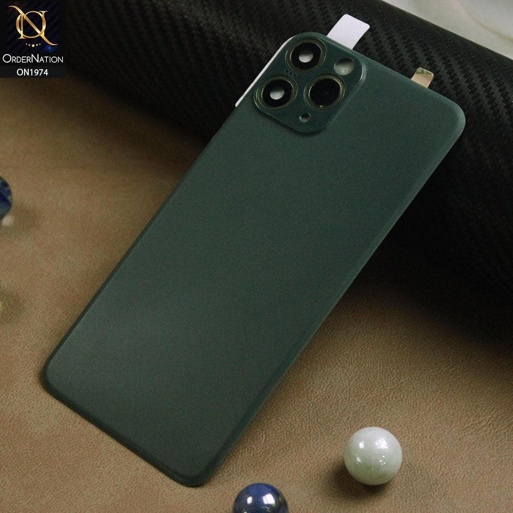 iPhone XS / X Convert to iPhone 11 Pro Protector - Pine Green - New Face Lift Matte Back Glass Protector