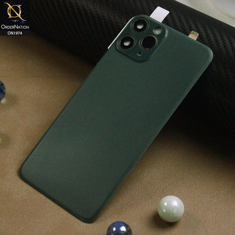 iPhone XS Max Convert to iPhone 11 Pro Protector - Pine Green - New Face Lift Matte Back Glass Protector