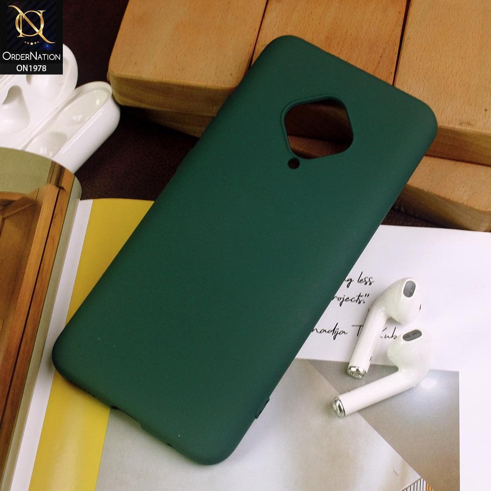 Vivo S1 Pro Cover - Green - Candy Color Soft Silicon Case