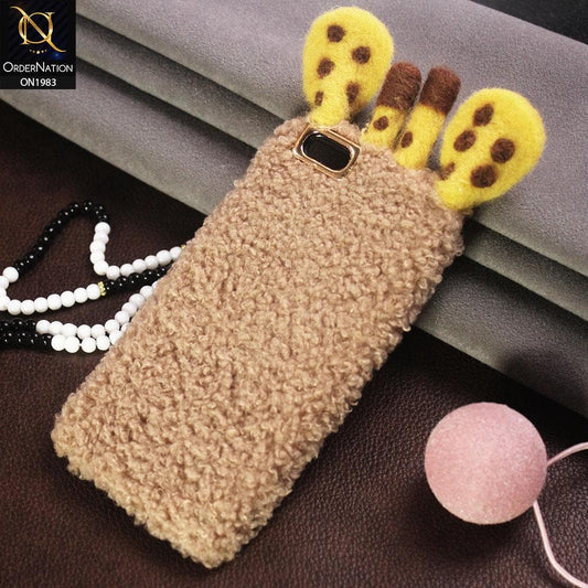 Girlish Cute Summer Winter Giraffe Plush Fur Case For iPhone 6S / 6 - Skin