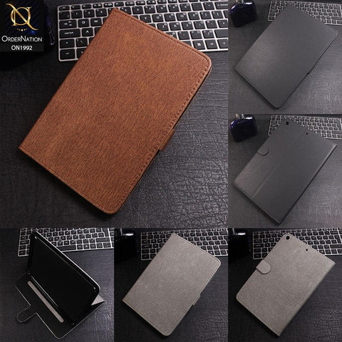 iPad Pro 12.9 (2018) Cover - Brown - Luxury Shockproof Smart Wakeup Flip Book Case