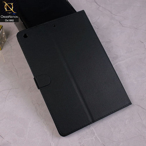 iPad 10.2 / iPad 7 (2019) Cover - Black - Luxury Shockproof Smart Wakeup Flip Book Case