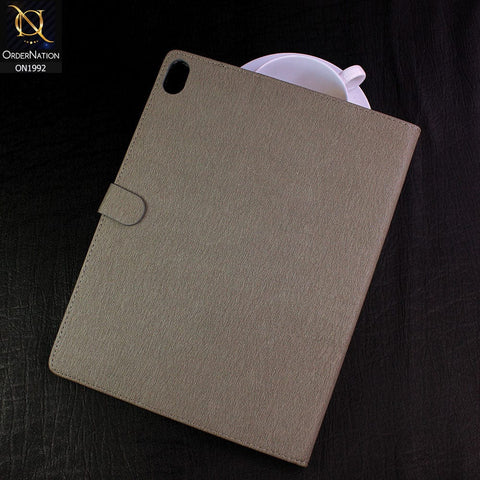 iPad 12.9 (2018) Cover - Gray - Luxury Shockproof Smart Wakeup Flip Book Case