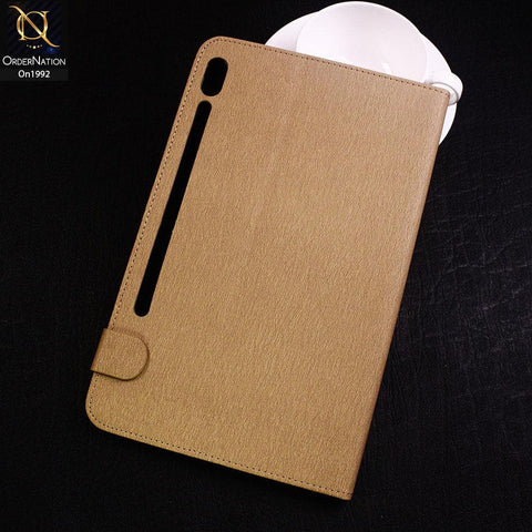Samsung Galaxy Tab S6 / T865 (2019) - Golden - Luxury Shockproof Smart Wakeup Flip Book Case