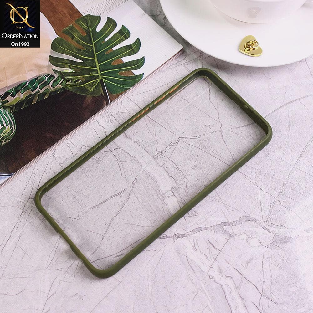 Samsung Galaxy A50 - Green - Shiny Acrylic Anti-Shock Bumper Transparent Back Case