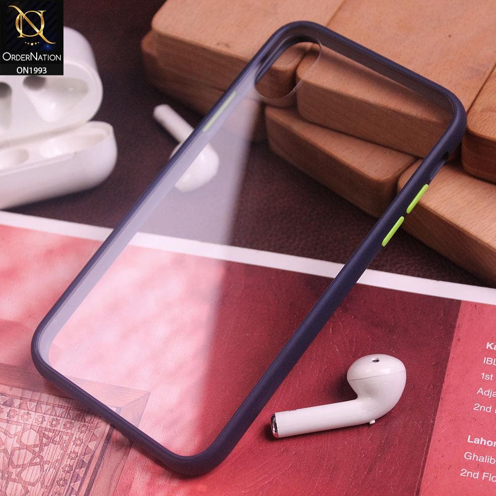 Shiny Acrylic Anti-Shock Bumper Transparent Back Case iPhone XS Max - Blue