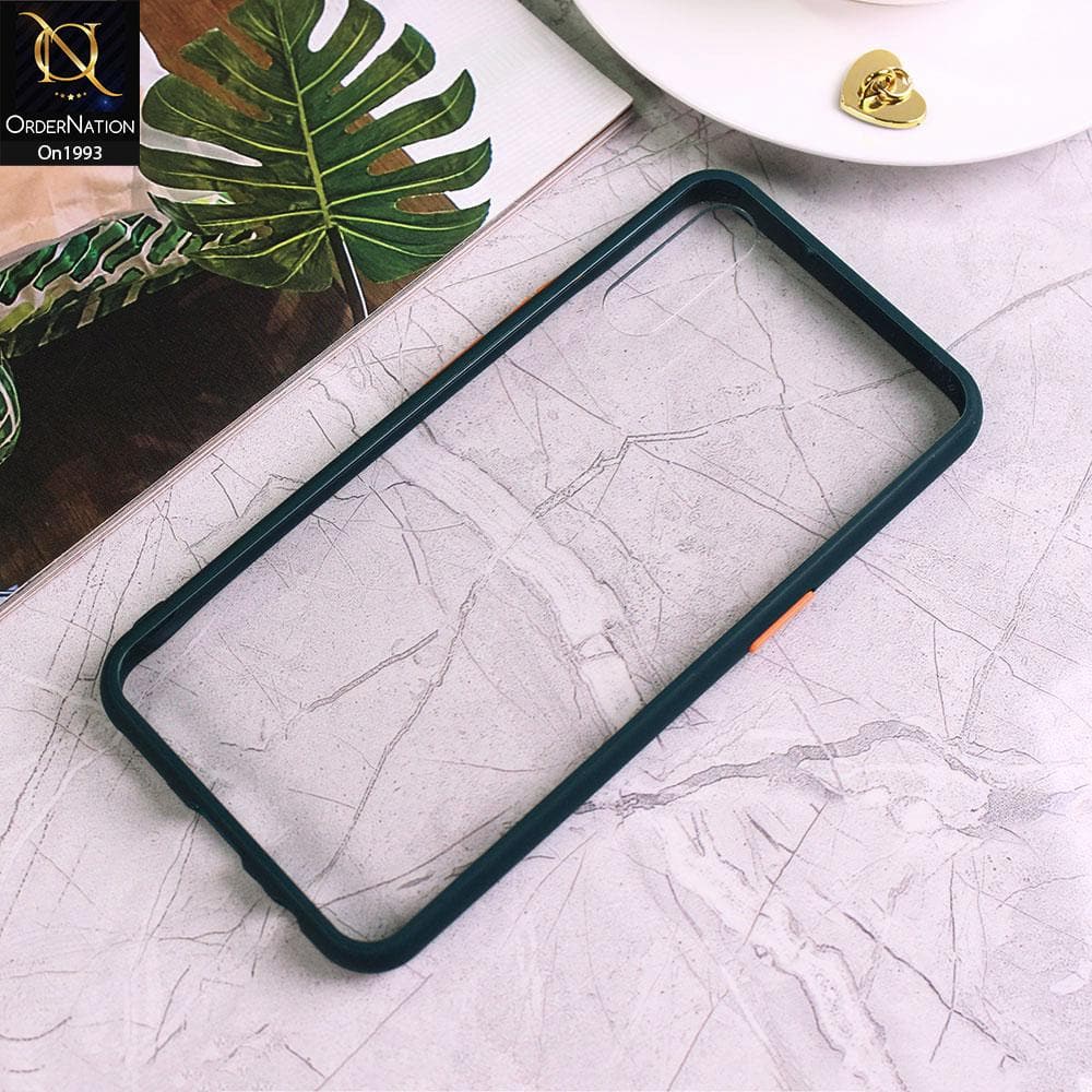 Vivo S1 - Dark Green - Shiny Acrylic Anti-Shock Bumper Transparent Back Case