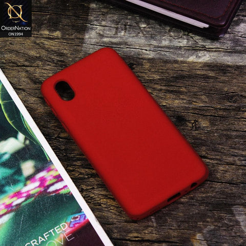 Samsung Galaxy A01 Core Cover - Red - Matte Shockproof Sillica Gel Soft Case
