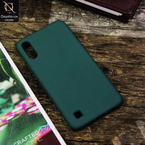 Samsung Galaxy A10 Cover - Dark Green - Matte Shockproof Sillica Gel Soft Case