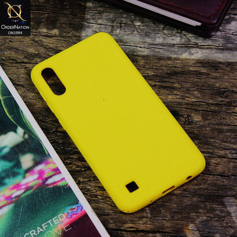 Samsung Galaxy A10 Cover - Yellow - Matte Shockproof Sillica Gel Soft Case