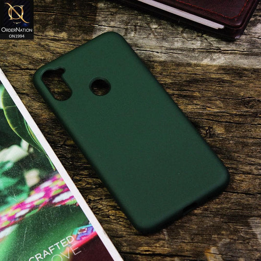 Samsung Galaxy M11 Cover - Moss Green - Matte Shockproof Sillica Gel Soft Case