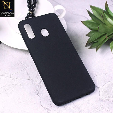 Samsung Galaxy A30 - Black - Matte Shockproof Sillica Gel Soft Case