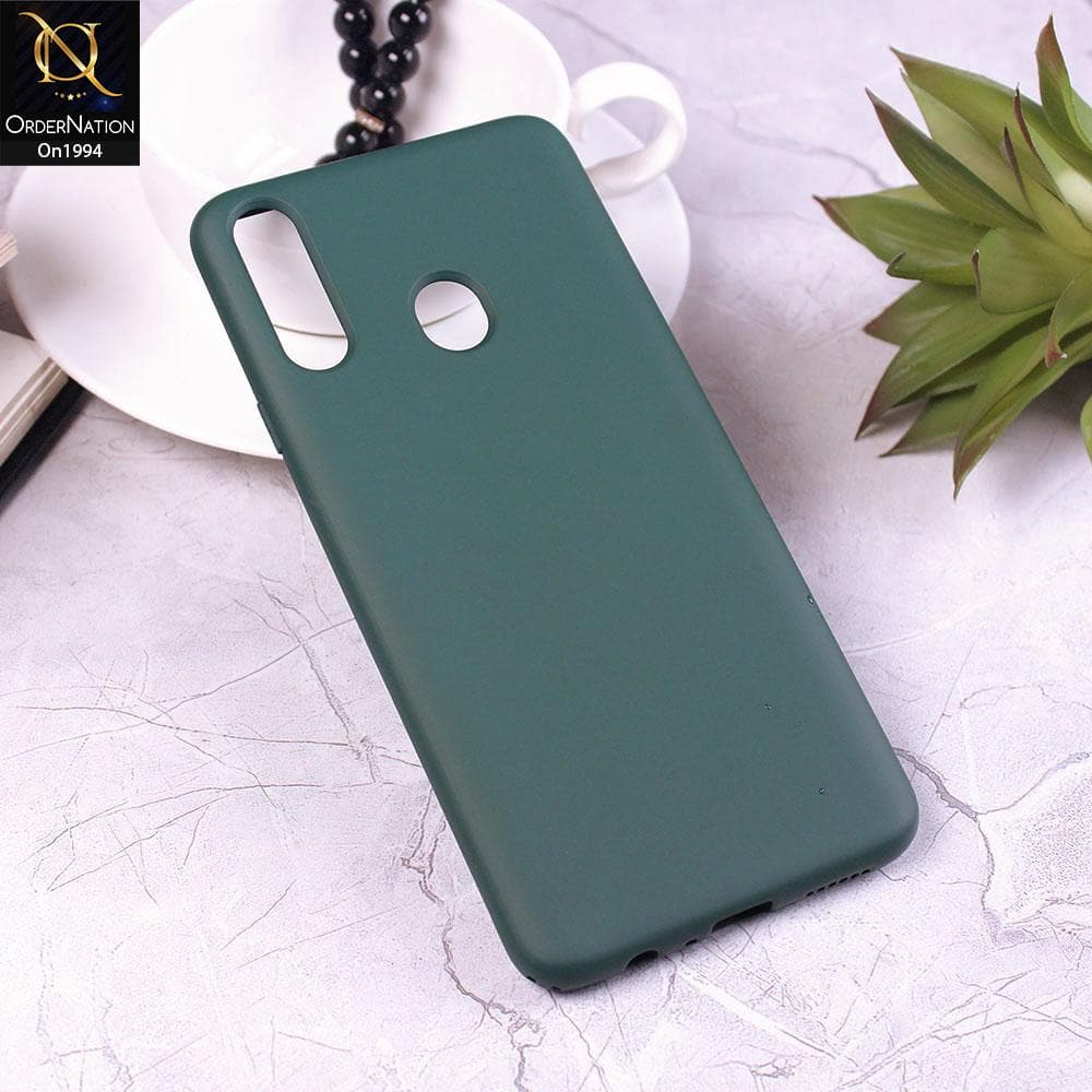 Samsung Galaxy A20s - Dark Green - Matte Shockproof Sillica Gel Soft Case