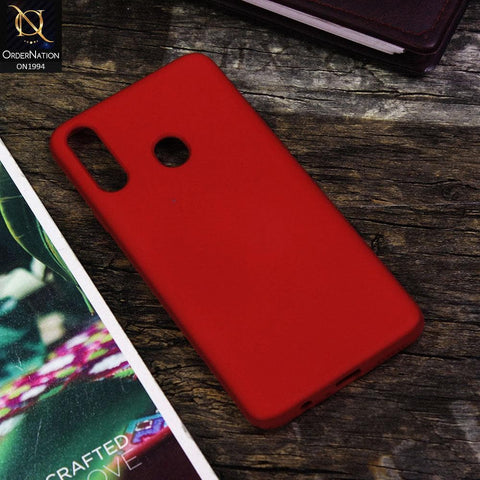 Samsung Galaxy A20s Cover - Red - Matte Shockproof Sillica Gel Soft Case