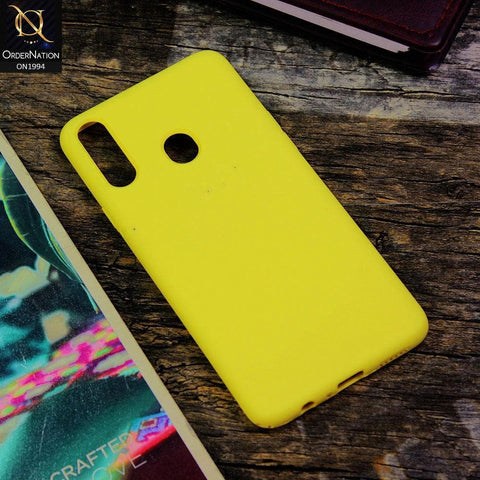 Samsung Galaxy A20s Cover - Yellow - Matte Shockproof Sillica Gel Soft Case