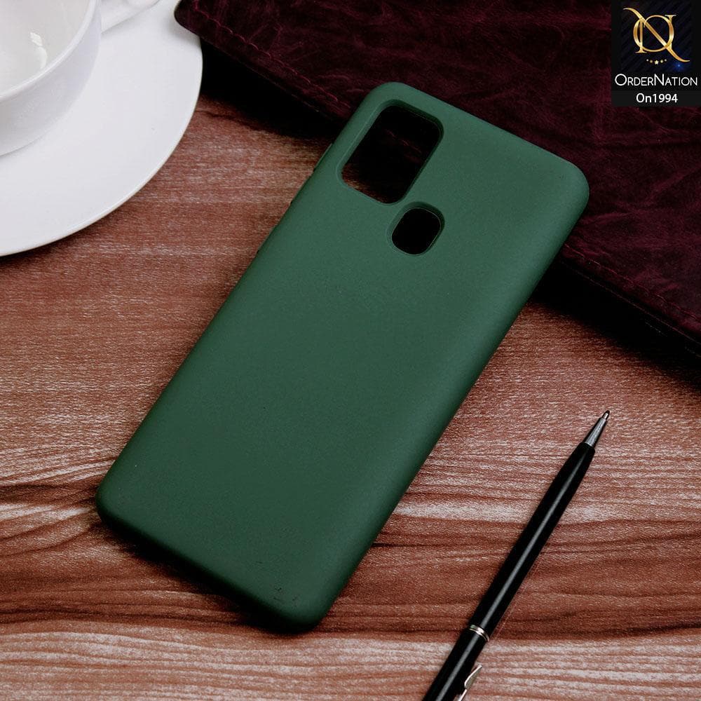Samsung Galaxy A21s Cover - Green - Matte Shockproof Sillica Gel Soft Case