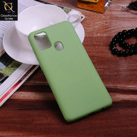 Samsung Galaxy A21s Cover - Light Green - Matte Shockproof Sillica Gel Soft Case