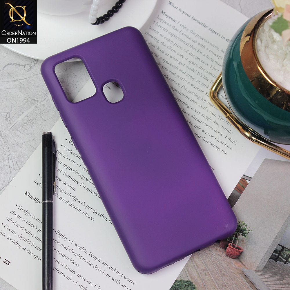 Samsung Galaxy A21s Cover - Purple - Matte Shockproof Sillica Gel Soft Case