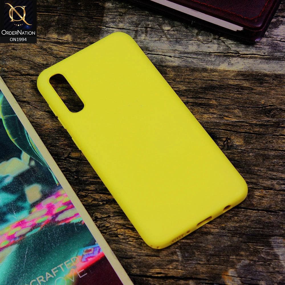 Samsung Galaxy A50s Cover - Yellow - Matte Shockproof Sillica Gel Soft Case