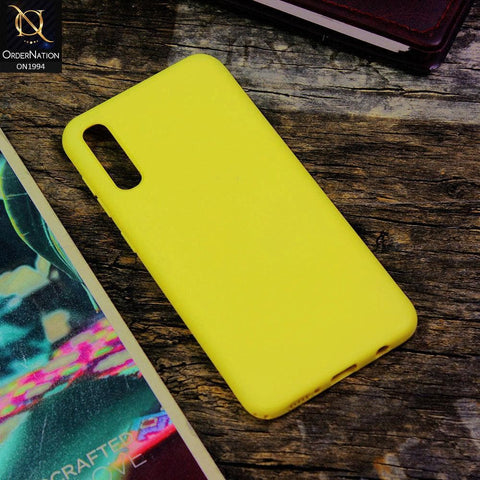 Samsung Galaxy A50s Cover - Yellow - Matte Shockproof Sillica Gel Soft Case