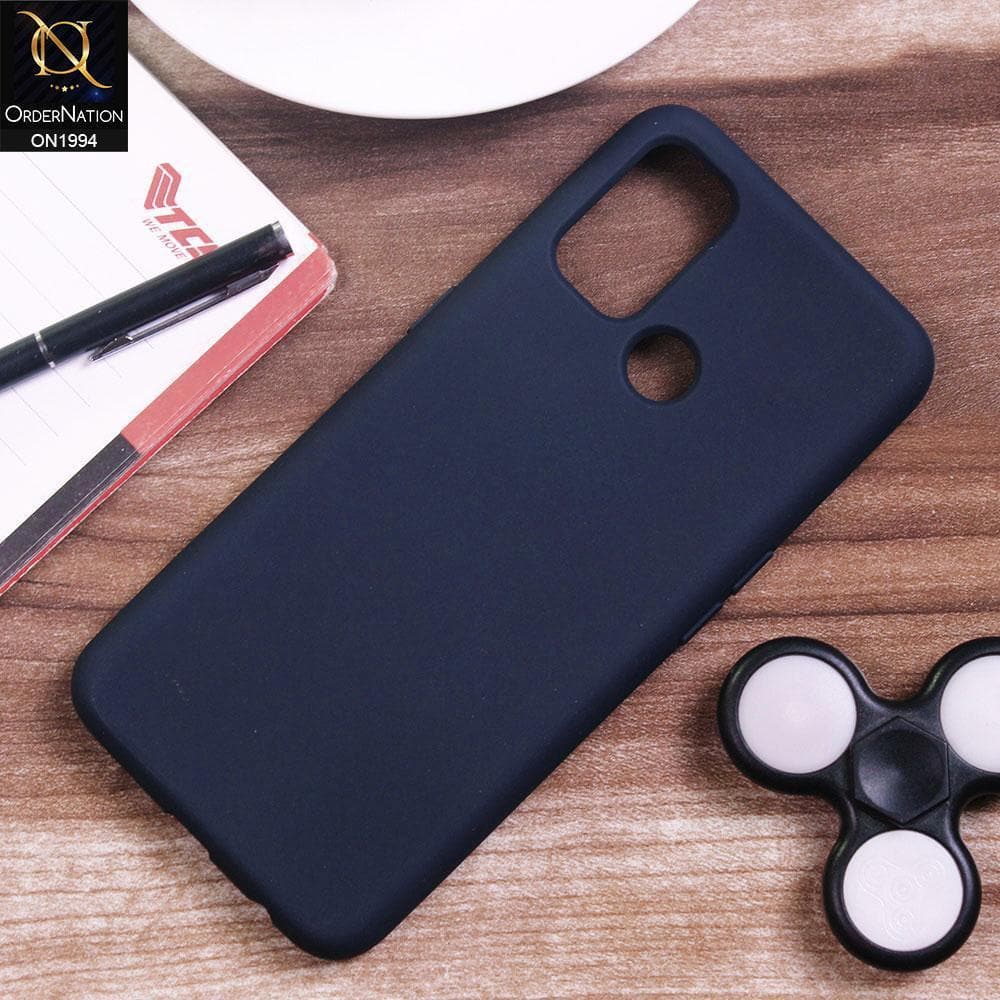 Oppo A53 Cover - Dark Blue - Matte Shockproof Sillica Gel Soft Case