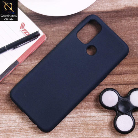 Oppo A53 Cover - Dark Blue - Matte Shockproof Sillica Gel Soft Case