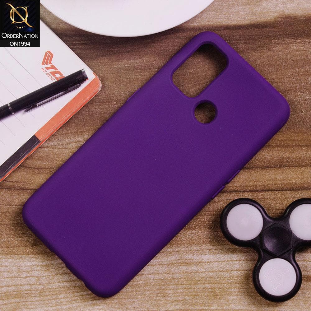 Oppo A53 Cover - Purple - Matte Shockproof Sillica Gel Soft Case