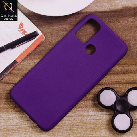 Oppo A53 Cover - Purple - Matte Shockproof Sillica Gel Soft Case