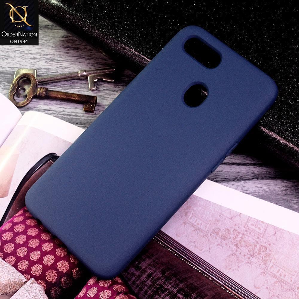 Oppo A7 Cover - Blue - Matte Shockproof Sillica Gel Soft Case