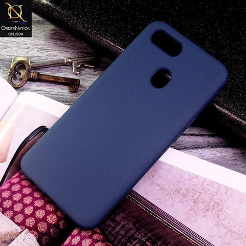 Oppo A7 Cover - Blue - Matte Shockproof Sillica Gel Soft Case