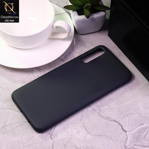 Samsung Galaxy A70s Cover - Black - Matte Shockproof Sillica Gel Soft Case