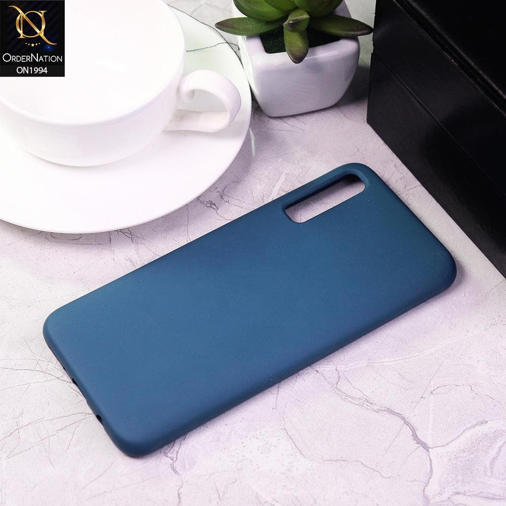 Samsung Galaxy A70 Cover - Blue - Matte Shockproof Sillica Gel Soft Case